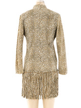 Leopard Printed Fringed Mini Dress Dress arcadeshops.com