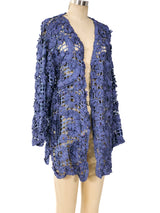 Indigo Crochet Cardigan Jacket arcadeshops.com