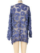 Indigo Crochet Cardigan Jacket arcadeshops.com