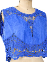 Indigo Crochet Tank Top arcadeshops.com