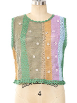Multicolor Pastel Crochet Tank Top arcadeshops.com