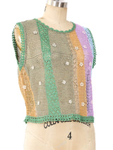 Multicolor Pastel Crochet Tank Top arcadeshops.com