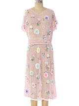 Pastel Crochet Floral Flutter Sleeve Dress Dress arcadeshops.com