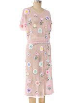Pastel Crochet Floral Flutter Sleeve Dress Dress arcadeshops.com