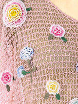 Pastel Crochet Floral Flutter Sleeve Dress Dress arcadeshops.com