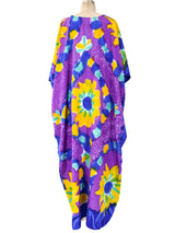 Tie Dye Floral Printed Caftan Dress arcadeshops.com