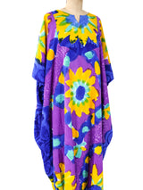 Tie Dye Floral Printed Caftan Dress arcadeshops.com