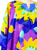 Tie Dye Floral Printed Caftan Dress arcadeshops.com