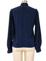 Yves Saint Laurent Heart Print Silk Blouse Top arcadeshops.com