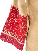 Heavily Embroidered Linen Peasant Top Top arcadeshops.com