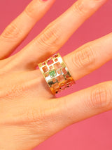 18k Italian Geometric Cut Out Band Fine Jewelry arcadeshops.com