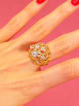 14k Diamond Accented Caged Dome Ring Fine Jewelry arcadeshops.com