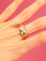 14k Star Studded Cigar Band Ring Fine Jewelry arcadeshops.com