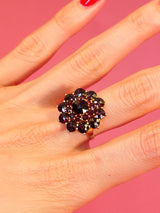 Rose Cut Garnet Flower Ring Fine Jewelry arcadeshops.com