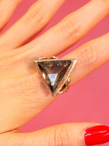 Triangular Smokey Quartz Cocktail Ring Fine Jewelry arcadeshops.com
