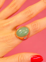 Jade Cabochon Signet Ring Fine Jewelry arcadeshops.com