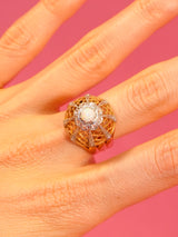 14k Lattice Dome Ring with Opal and Diamonds Fine Jewelry arcadeshops.com