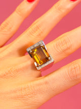 14K Citrine and Diamond Geometric Cocktail Ring Fine Jewelry arcadeshops.com