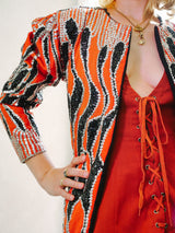 Sequin Embellished Flame Jacket Jacket arcadeshops.com