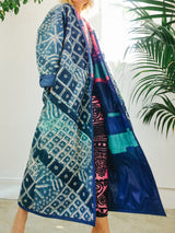 Reversible Tie Dye Quilted Maxi Coat Jacket arcadeshops.com
