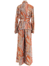 Metallic Paisley Palazzo Ensemble Suit arcadeshops.com