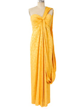 Jacquard Silk One Shoulder Gown Dress arcadeshops.com