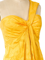 Jacquard Silk One Shoulder Gown Dress arcadeshops.com