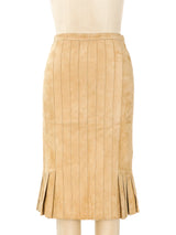 Christian Dior Pleated Suede Skirt Bottom arcadeshops.com