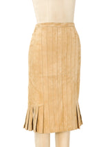 Christian Dior Pleated Suede Skirt Bottom arcadeshops.com