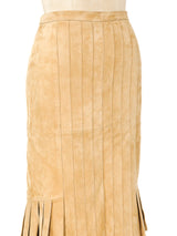Christian Dior Pleated Suede Skirt Bottom arcadeshops.com