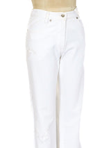 Alexander McQueen Embroidered Denim Pants Bottom arcadeshops.com
