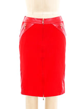 Gianni Versace Red Leather Zip Skirt Bottom arcadeshops.com