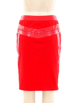 Gianni Versace Red Leather Zip Skirt Bottom arcadeshops.com