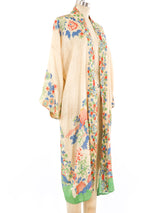 Japanese Garden Printed Pongee Silk Robe Jacket arcadeshops.com