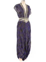 Indigo Gauze Wrap Jumpsuit Suit arcadeshops.com