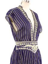 Indigo Gauze Wrap Jumpsuit Suit arcadeshops.com