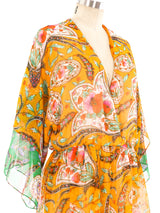 Albert Capraro Paisley Chiffon Dress Dress arcadeshops.com