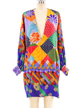 Patchwork Printed Silk Mini Dress Dress arcadeshops.com