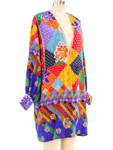 Patchwork Printed Silk Mini Dress Dress arcadeshops.com