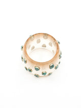 Turquoise Studded Clear Resin Bangle Accessory arcadeshops.com