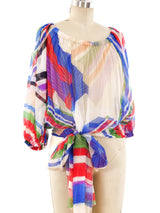 Chanel Printed Chiffon Top Top arcadeshops.com