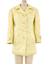 1960's Metallic Lemon Brocade Jacket Jacket arcadeshops.com