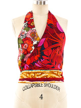 Mixed Print Halter and Skirt Ensemble Suit arcadeshops.com