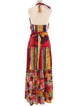 Mixed Print Halter and Skirt Ensemble Suit arcadeshops.com