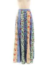 Mixed Block Print Patchwork Maxi Skirt Bottom arcadeshops.com
