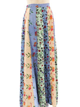 Mixed Block Print Patchwork Maxi Skirt Bottom arcadeshops.com