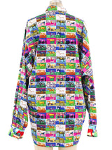 Versace Jeans Horse Print Cotton Shirt Top arcadeshops.com