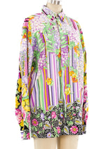 Versus by Gianni Versace Floral Printed Shirt Top arcadeshops.com