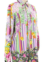 Versus by Gianni Versace Floral Printed Shirt Top arcadeshops.com