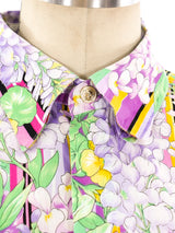 Versus by Gianni Versace Floral Printed Shirt Top arcadeshops.com